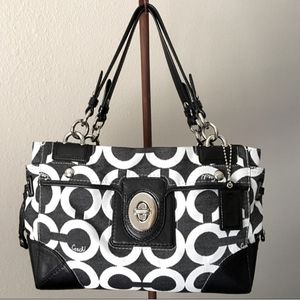 Coach Peyton Canvas Op Art Carryall